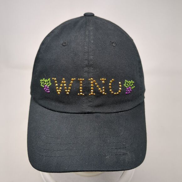 Wino Slideback Hat Black OSFM Adjustable Rhinestone Bling Magic - Picture 2 of 9